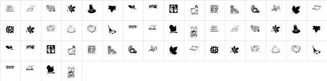KR Harvest Dings Regular  glyph index