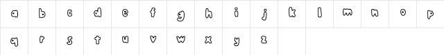Pricoty Pricoty Regular  glyph index