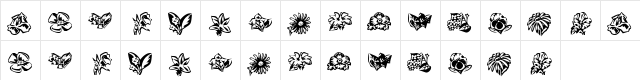 KR Beautiful Flowers 3 Regular  glyph index