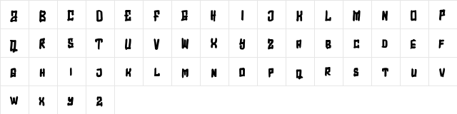 Overfly FREE Regular  glyph index
