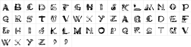 Gourmet Display  glyph index