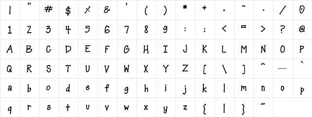 Scrap Marker Regular  glyph index