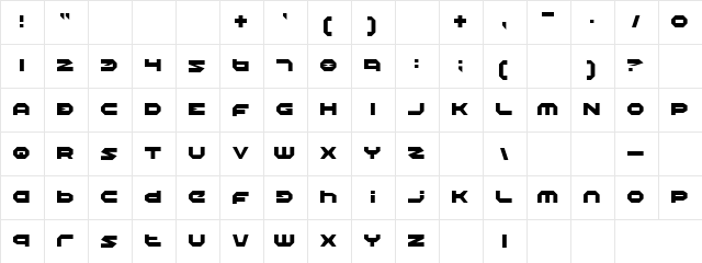 Dudu Regular  glyph index