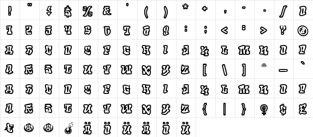 RoteFlora Regular  glyph index