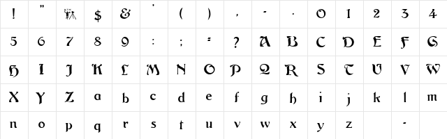 ArgosANouveau A Nouveau  glyph index