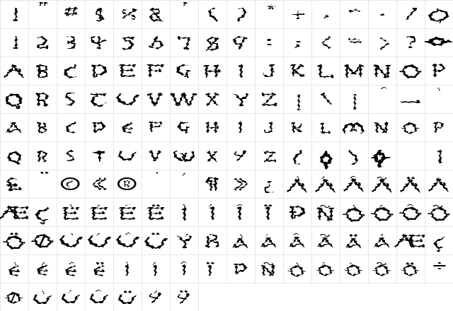 FZ WACKY 23 EX Normal  glyph index