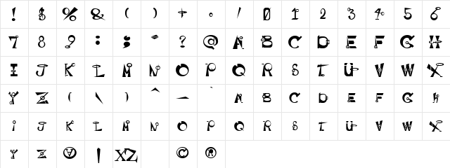 BASEHEAD Regular  glyph index