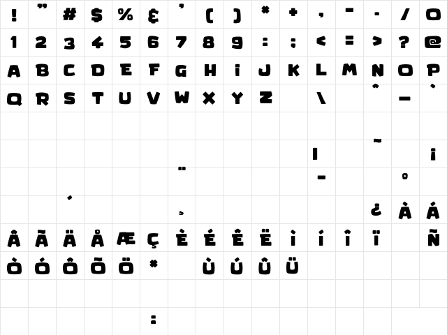 Kid Games Regular  glyph index