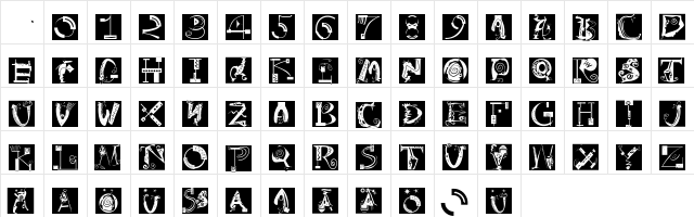 Artistiques-Bricks Regular  glyph index