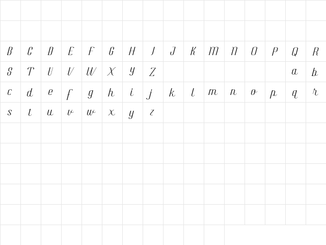 The Rotterdam City Regular  glyph index