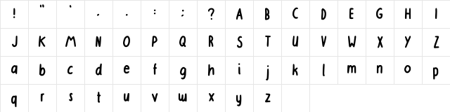 Jasleens Jassy Font Regular  glyph index
