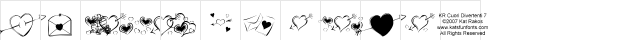KR Cuori Divertenti 7 Regular  glyph index