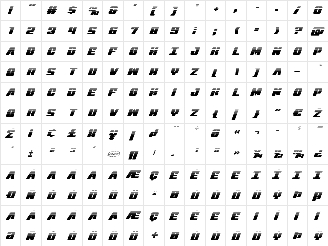 Virgin Hybrid Halftone Regular  glyph index