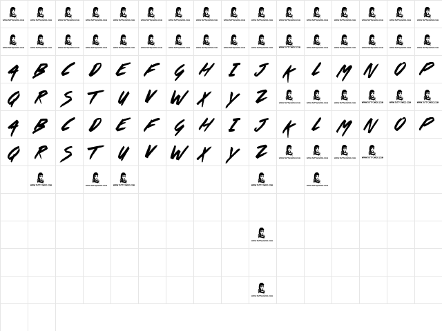 Last Feast Regular  glyph index