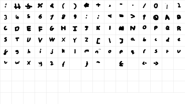 whiteboard_sample Medium  glyph index