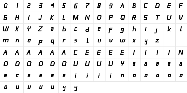 Oat Meal Regular  glyph index