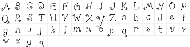 FirstCrush Regular  glyph index