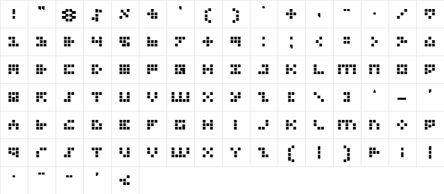 Iconian Bold Bold  glyph index