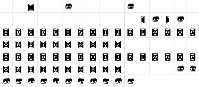 Zone23_Origami Normal  glyph index