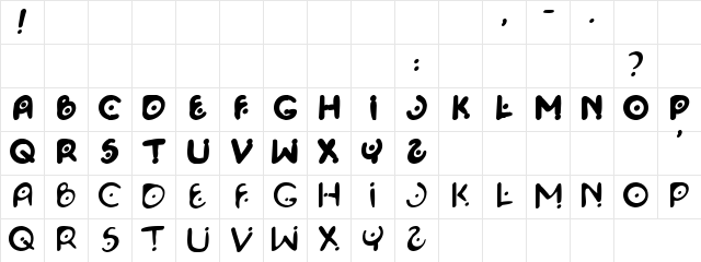 Space Mission Regular  glyph index