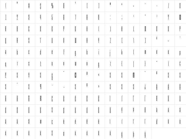 Armada Regular  glyph index