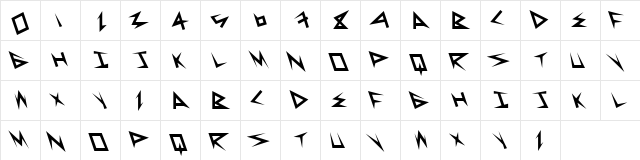 SuperSerious Regular  glyph index