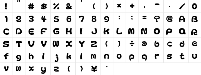 Colopocle AL  glyph index