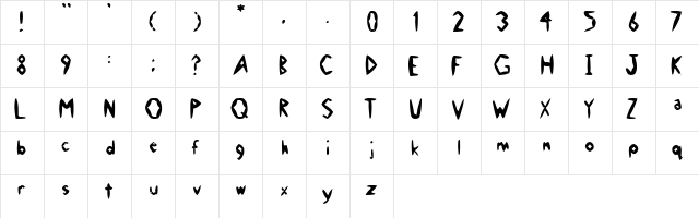JUNK Regular  glyph index