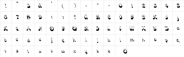 Proud 1 Regular  glyph index
