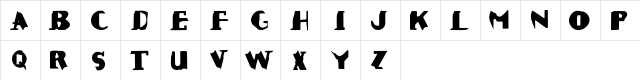ROUGHAGE Regular  glyph index