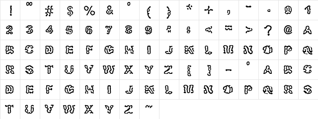 Fishy Smell Regular  glyph index