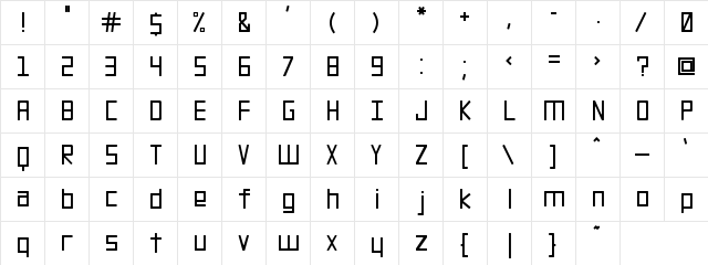 Screaming Neon Regular  glyph index