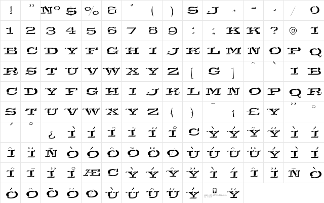 LHF Jumbo Reg CONVEX Regular  glyph index