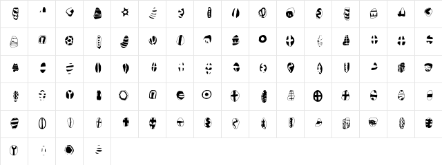 Mas dAsil Symbol Regular  glyph index