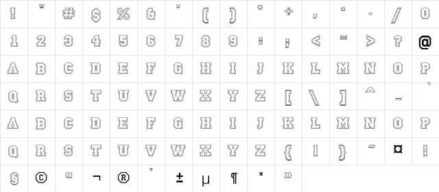 a_Campus2Otl Bold  glyph index