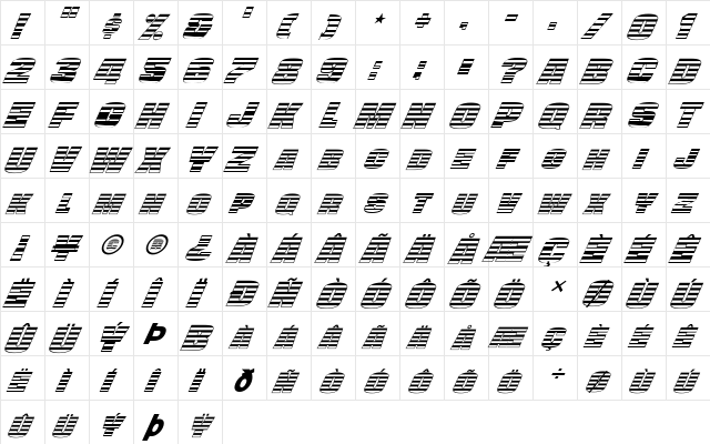 FZ UNIQUE 45 ITALIC Normal  glyph index