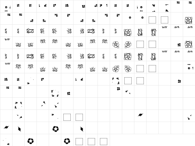 ASTYPE Ornaments Thanksgiving  glyph index