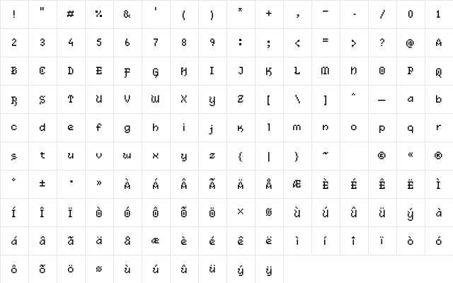 Legendaria Medium  glyph index