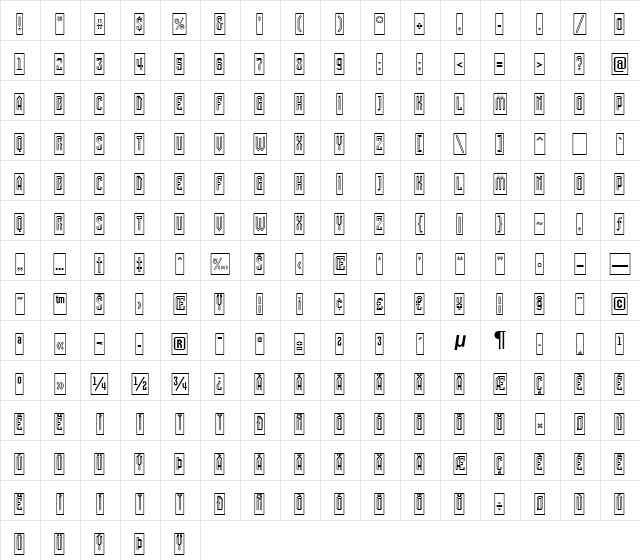 a_VizoraCmOtl Regular  glyph index