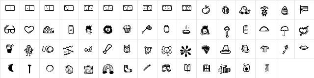 KBABCDoodles Medium  glyph index