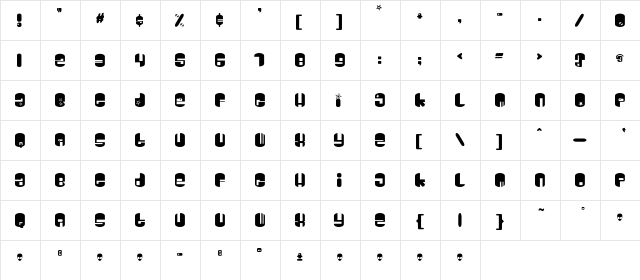 DS GalaxyC Regular  glyph index