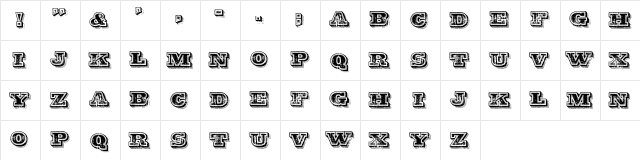 Clifford Eight WF Regular  glyph index