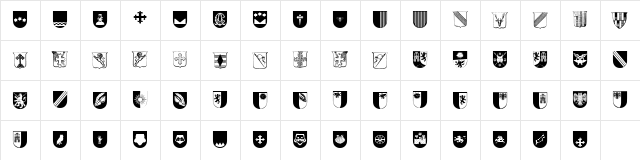 Wappen Regular  glyph index