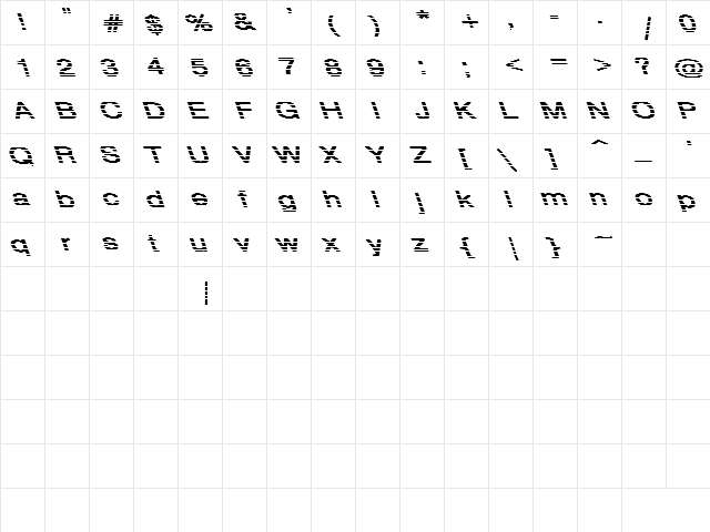 Hv Stripe-Extra Bold Lefty Regular  glyph index