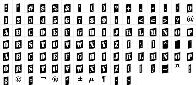 a_StamperCmUp Regular  glyph index