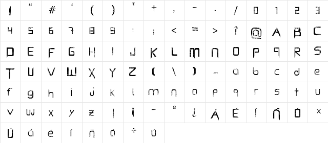 Capella (Rock) - LJ Design Studios Bold  glyph index