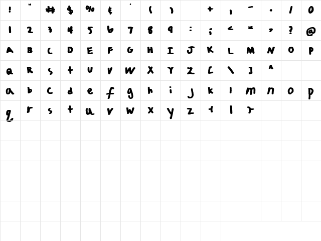 LD Print 10 Regular  glyph index