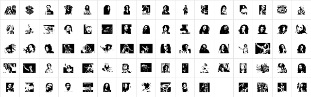 BOB MARLEY Regular  glyph index