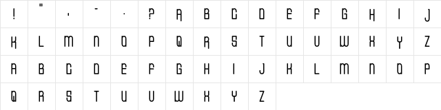 Krazy Hazy Regular  glyph index