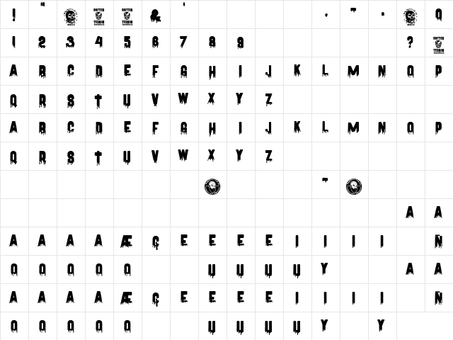 Doctor Terror Regular  glyph index